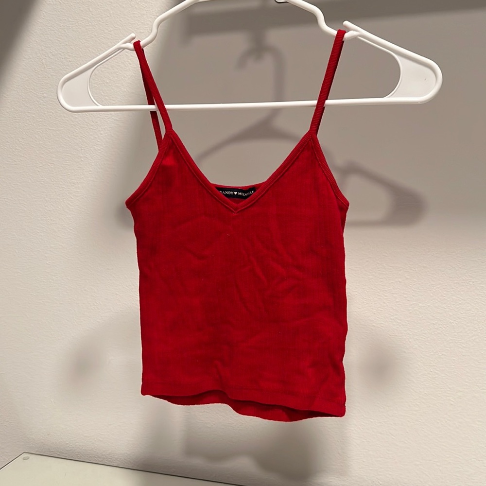 Brandy Melville Red Crop Tank Top